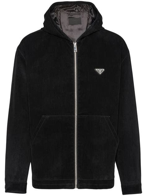 mens prada zip up|Prada logo hoodie men.